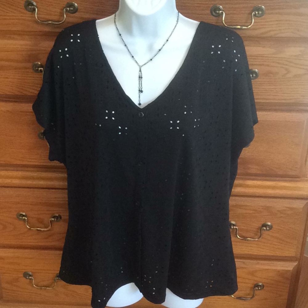 She in Curve Black Summer Blouse